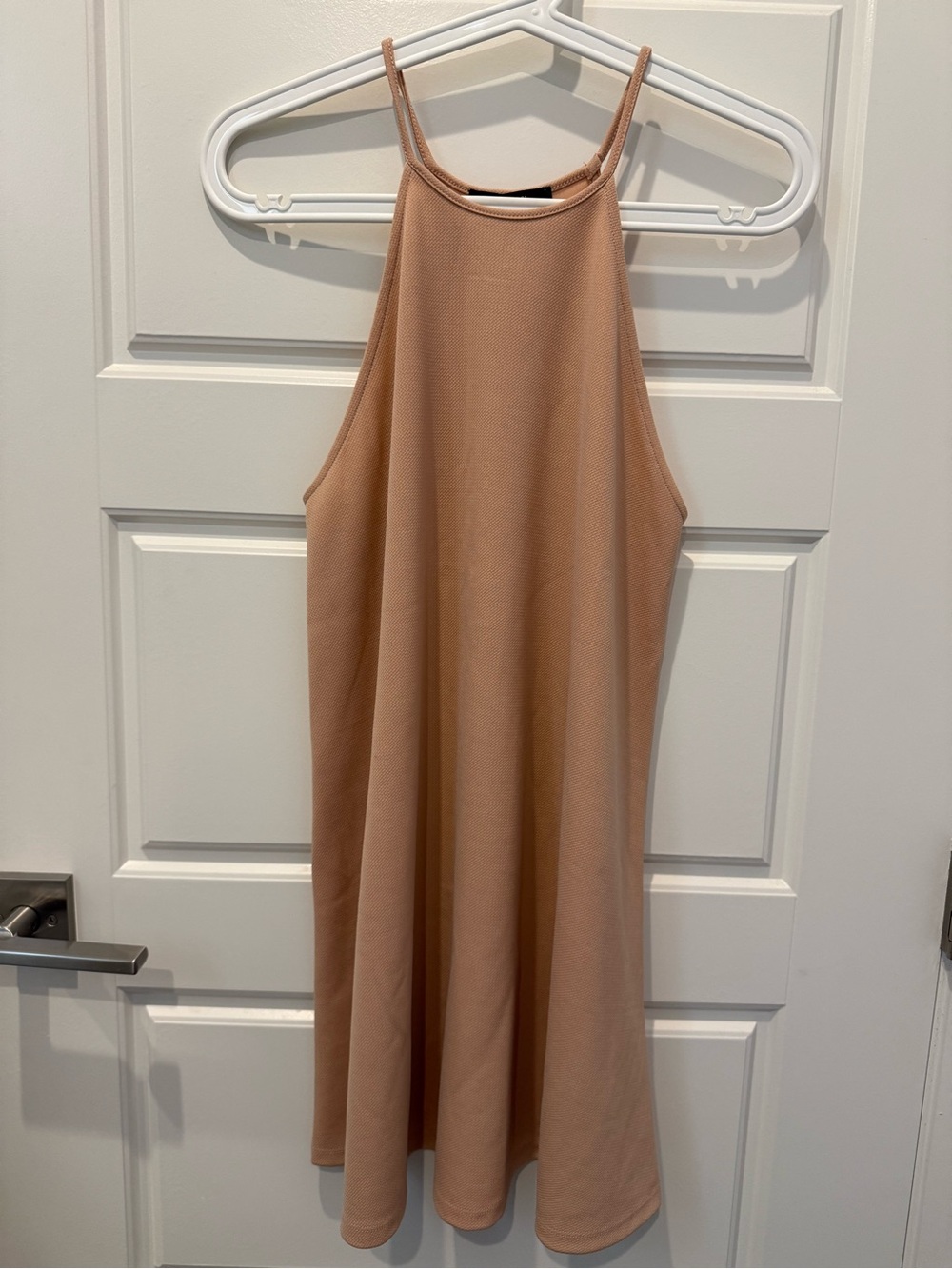 2/$18 Forever 21 Sleeveless High-Neck Dress in Peach Nude